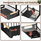 Under Sink Organizers and Storage, 2 Pack L-Shaped Pull Out Cabinet Organizer, 2 Tier Sliding Storage Rack with Adjustable Height, Metal Under Sink Shelf for Kitchen, Bathroom, Pantry, Black - Image 5