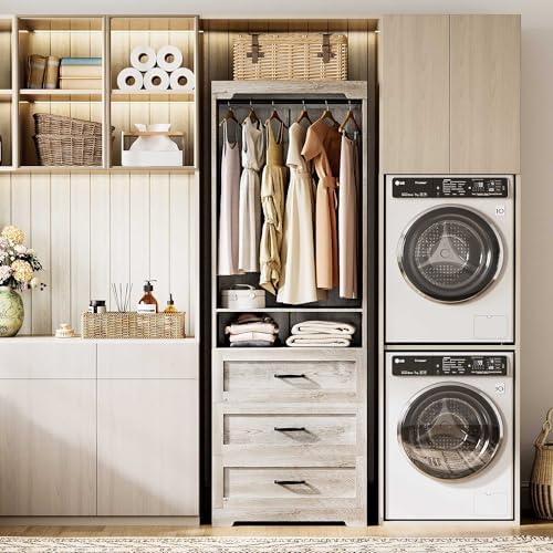 IRONCK Freestanding Closet System with Adjustable Shelves & 3 Drawers - Image 2