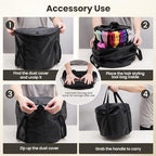 Hairstylist Travel Bag, with Dust Cover, 11L Large Capacity, Heat-Resistant Interior, Clear Pockets, 24 Hook-and-loop Slots, Top Drawstring, Makeup & Pet Grooming Supplies Organizer - Image 6