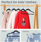 ManGotree 14 Inch Kids Velvet Hangers Felt Children's Hangers 66 Pack Black - Image 5