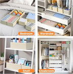 Drawer Organizer Clothes, Nursery Dresser & Closet Storage, Beige, 15 Pack - Image 4