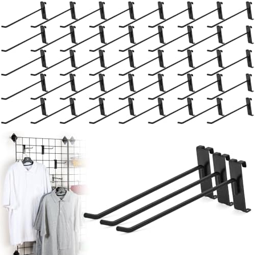 100 Pcs Gridwall Hooks, 10 Inch Grid Wall Hook Display for Gridwall Panel by BIOBUBANA