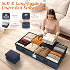 90L Under Bed Storage Containers, Storage Bags, Organizers, 4-Pack, Blue - Image 3