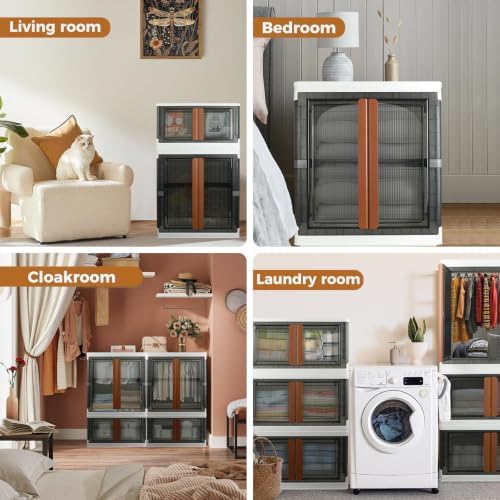 Wardrobe, Closet, Collapsible Storage Cabinet, Useful Box with Large Capacity, 37.5 Gal (142 L), Stackable, Easy Storage of Clothing, Installation Free - Image 5