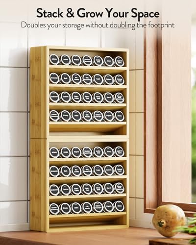 Orimade 4 Tier Spice Rack Organizer for Cabinet, Freestanding Bamboo Seasoning Rack for Countertop, Cupboard, Pantry, Kitchen, 13.18 x 4.13 x 12.2 inches(Spice Jars Not Included) - Image 3