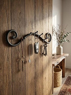 Farmhouse Wrought Iron Wall Mounted Key Holder – Handcrafted Swirl Decorative Design | Heavy Duty 5 Hook Entryway Organizer Rack for Keys, Coats, Hats, Bags & Dog Leash (Swirly Black) - Image 5