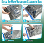 Vacuum Storage Bags, Vacuum Seal Bags for Clothing, 5 Jumbo 5 Large - Image 3