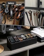 7 Compartments Black Belt Organizer with Soft Lining - Image 4