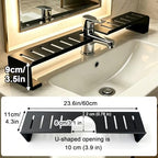 Vertical Faucet Storage Rack, Over the Sink Shelf, Black, 23.6in/60cm - Image 2