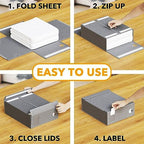 SpaceAid 8 Pack Bed Sheet Organizers and Storage, Foldable Sheet Organizer for Linen Closet, Sheets Set Folder Keeper with Window XL (Queen & King Size) Bedding Container (Gray, 8 Pack) - Image 3