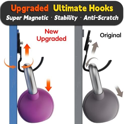 ULIBERMAGNET Upgraded Extra Large Magnetic Hooks,2 Pack Heavy Duty Ultimate Magnetic Hooks for Metal Cabinet,Pegboard,Garage Shelve,Tool Shed,RV,Shipping Containers (Black/3.46inch) - Image 4