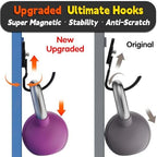 ULIBERMAGNET Upgraded Extra Large Magnetic Hooks,2 Pack Heavy Duty Ultimate Magnetic Hooks for Metal Cabinet,Pegboard,Garage Shelve,Tool Shed,RV,Shipping Containers (Black/3.46inch) - Image 4