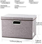 PRANDOM Collapsible Storage Containers with Lids [5-Pack] Linen Fabric Foldable Storage Bins Boxes Organizer Baskets Cube with Cover for Home Bedroom Closet Office Nursery (14.9x9.8x9.8) - Image 5