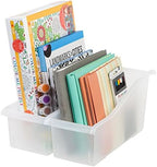 IRIS USA 8-Pack, Connecting Book Bin Organizer Magazine Holder, Clear - Image 7