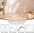 1 PC Scalloped Acrylic Magazine Holder, File Organizer, Handle Cutout Style - Image 3