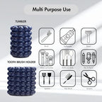 Better Trends 2-Piece Bathroom Accessory Set – Toothbrush Holder & Bubble Textured Tumbler Cup, Unbreakable Plastic Vanity Organizer for Modern Bathroom Countertop Décor Navy Nova Collection - Image 6
