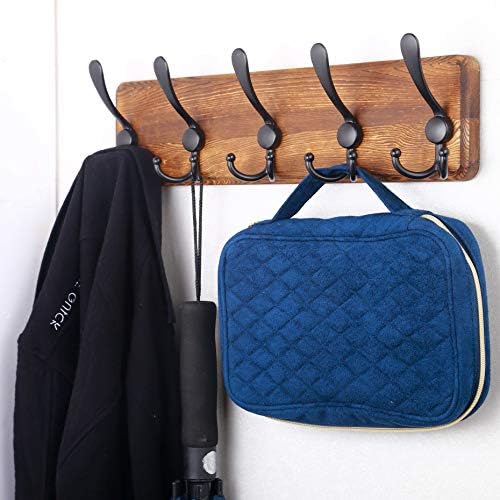 SKOLOO Rustic Coat Rack Wall Mount, 16" Stud Spacing, Solid Wood, Brown - Image 3