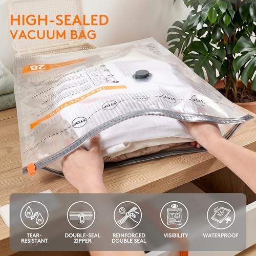 12 Combo Vacuum Seal Bags for Clothing Travel with USB/Type-C Pump - Image 5
