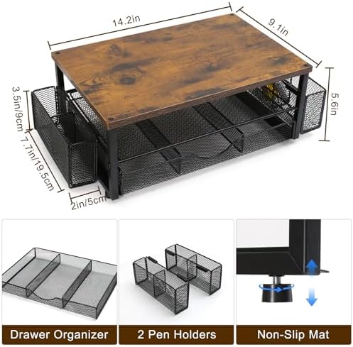 Monitor Stand Riser with Storage Drawer, Desk Organizer - Image 3