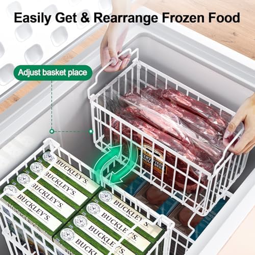 Freezer Organizer Bins, 2 Pack Big Baskets for 5/ 7 Cu.FT Deep Freezer - Image 4