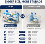 MOONEDGE 4 Pack Extra Large Clear Plastic Storage Bins 13x10x8in Organizers - Image 5