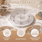 12 Pcs 6 Inch Small Lazy Susan Turntable Clear Acrylic Lazy Susan Organizer 360 Degree Rotating Spice Rack Tray for Kitchen Pantry Spice Rack Table - Image 2