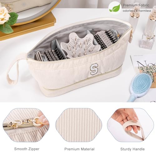 Initial Personalized Hair Dryer Case,Double-Layer Hair Tools Travel Carrying Case for Shark FlexStyle/SmoothStyle with Hair Dryer Bag - Hair Air Wrap Dryer Case Flat Curling Iron Travel Organizer - Image 6