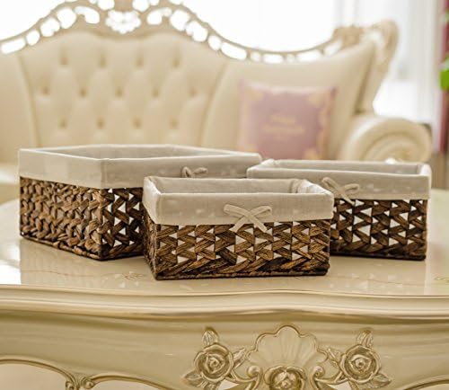 KINGWILLOW Wicker Basket Set of 3 with Removable Liner - Image 3