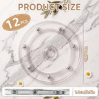 12 Pcs 6 Inch Small Lazy Susan Turntable Clear Acrylic Lazy Susan Organizer 360 Degree Rotating Spice Rack Tray for Kitchen Pantry Spice Rack Table - Image 3