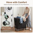 StorageWorks Laundry Hamper with Wheels, 310L Large Black Basket Cart - Image 3