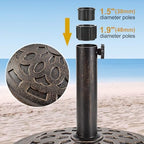 Patio Umbrella Stand - 31 lbs 18.9" Heavy Duty Outdoor Umbrella Base Stand, Market Umbrella Holder for Garden, Backyard, Pool, Beach, No Water or Sand Required, Round Bronze - Image 5