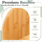 Leinuosen 2 Tier Bamboo Spice Rack Organizer with Paper Towel Holder - Image 6