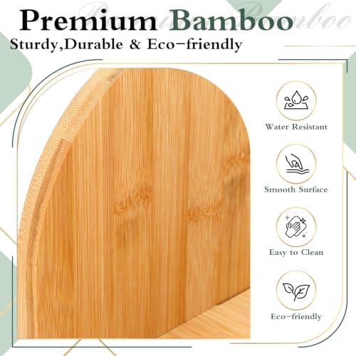 Leinuosen 2 Tier Bamboo Spice Rack Organizer with Paper Towel Holder - Image 6