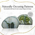 Nature's Decorations Agate Bookends - A+ Quality Green Geode with Non-Skid Rubber Bumpers for Shelves, Office, Home Decor, Heavy Duty Cute Stone (3-4 LB) - Image 5