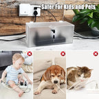 Cable Management Box with Lock,Cable Organizer Box & Power Strip Cover,Frosted Acrylic, Wire Storage and Organization for Cords,Suitable for TV, Computer,Child and Pet Proof(2PC) - Image 3