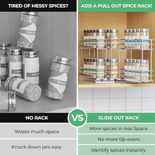 Mystozer Pull Out Spice Rack Organizer for Cabinet, Slide Out Spice Racks - Image 6