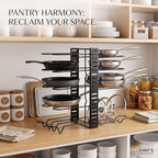 Pots and Pans Organizer Under Cabinet, Dual-Sided Rack, 8 Adjustable Tiers - Image 2