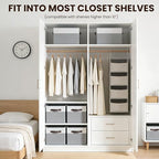 Criusia Closet Organizers and Storage Baskets - 6 Pack Shelf Organizer Bins with Handles - Clothes Storage Bins for Bedroom Nursery Home Closet Organization - Blanket Toy Storage Organizer - Image 3