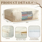 6 Pcs Cotton Canvas Sweater Storage Bag, 20"x14"x5" Closet Organizer Bag - Image 2
