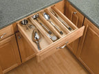 Rev-A-Shelf Custom Trim-to-Fit Silverware Drawer Organizer For Kitchen Utensils, Cutlery Cabinet Storage Divider Insert, 18.5" x 22", Maple Wood, 4WUT-1 - Image 3
