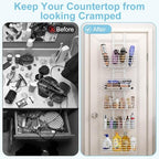 Yuyetuyo 5-Tier Over The Door Organizer Bathroom Shelves Hair Tool Organizer - Hair Dryer Holder Adjustable Height, DIY Bathroom Storage Shelf Wall Mounted Behind The Door Storage - Image 6