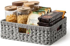 GRANNY SAYS Wicker Storage Basket for Shelves,Waterproof Gray Basket,1-Pack by GRANNYSAYS