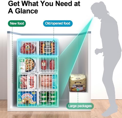 Freezer Organizer Bins, 4 Pack Big Baskets for 5/ 7 Cu.FT Deep Freezer - Image 5