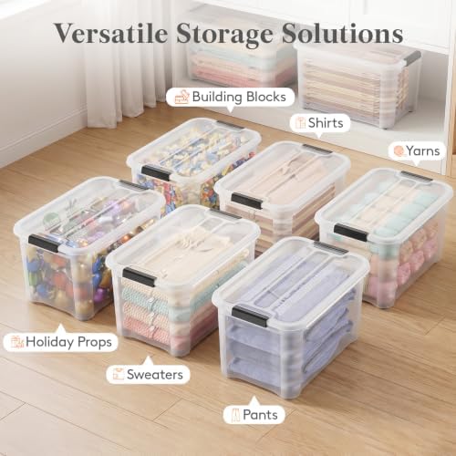 Lifewit 34 Qt Clear Storage Bins with Lids, 6 Pcs - Image 7