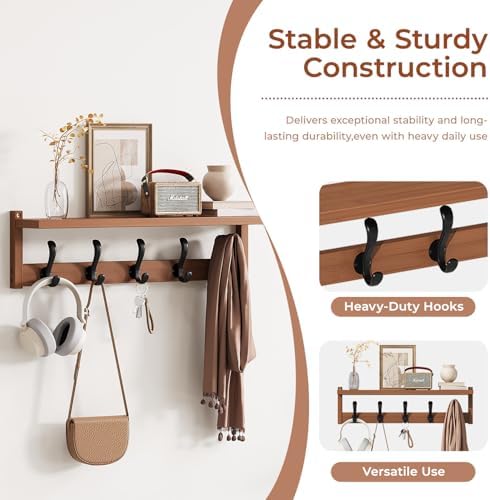 27.6" Shoe Rack Bench with Coat Rack, 2-Tier Entryway Storage Bench - Image 3