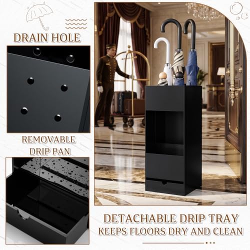 Black Acrylic Umbrella Stand Organizer 22 Inch Umbrella Holder Rack - Image 6