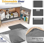 The Original Under Sink Mat - Adjustable Silicone mat, Waterproof Under The Sink Bathroom Vanity Mat - 28" x 19" or smaller - Image 4