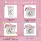 Unicorn Baby Storage Basket, Woven Cotton Rope Nursery Bin, 15x11 in - Image 6
