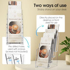 MaxGear Acrylic 4 Tier Brochure Holder, 4 Inch Wide, 3 Pack - Image 4