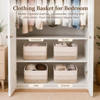 OIASKET 4 Pack Storage Baskets for Organizing, 13"X9"X7.87", Decorative Cotton Rope Baskets for Shelves, Small Woven Basket for Toys, Books and Towels, Brown & White - Image 7